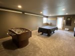 Lower level family room with game area